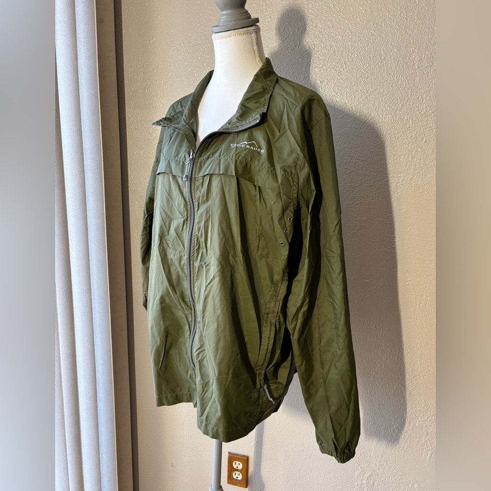 Eddie Bauer Trail Windbreaker Vent Green Jacket Lightweight Large